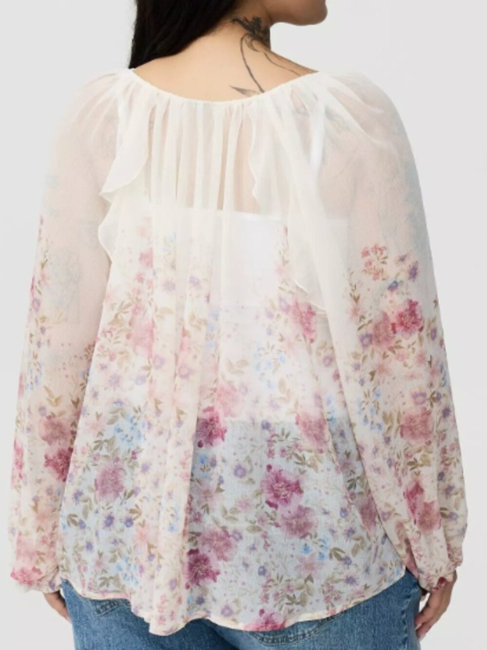 Torrid Chiffon Ruffle Blouse - Picture 2 of 2